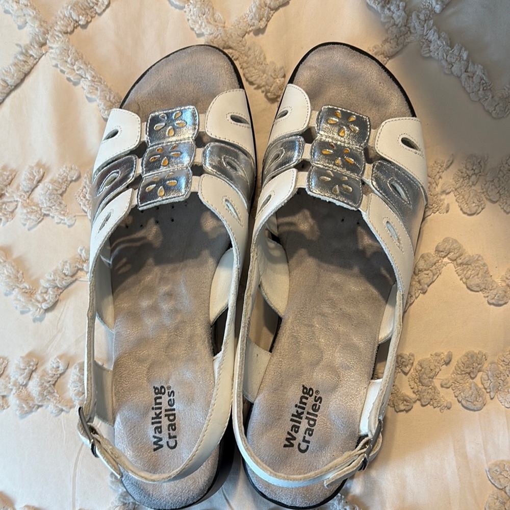 Walking Cradles Women's White Sandals